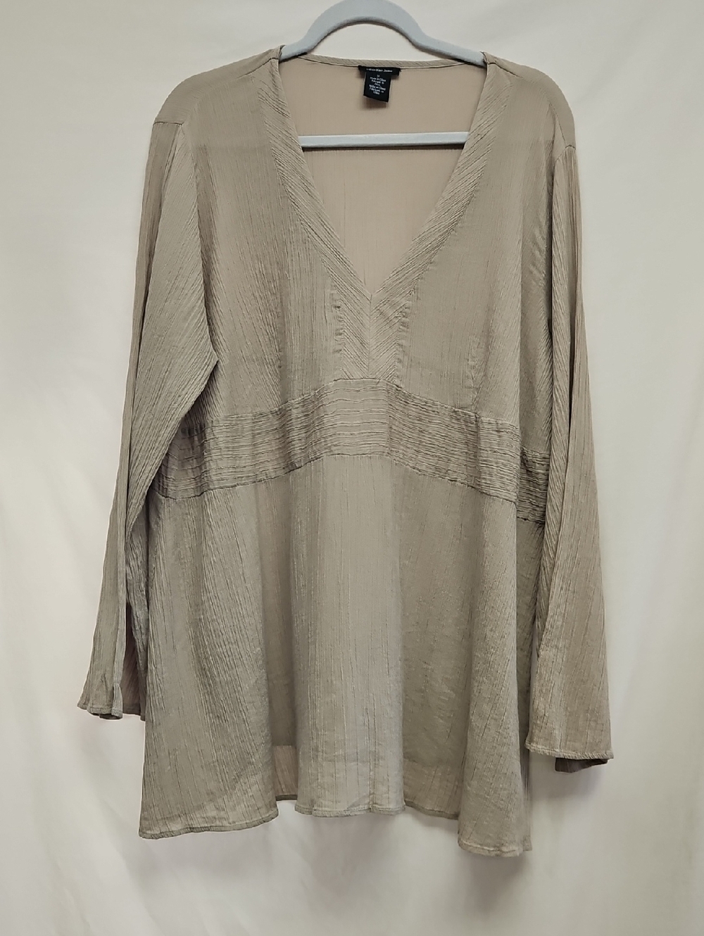 Calvin Klein Jeans 100% Cotton Gauze Tunic Top Beige Boho Size M